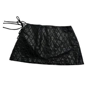 By Gianna Lulu Mini Skirt in Quilted Black